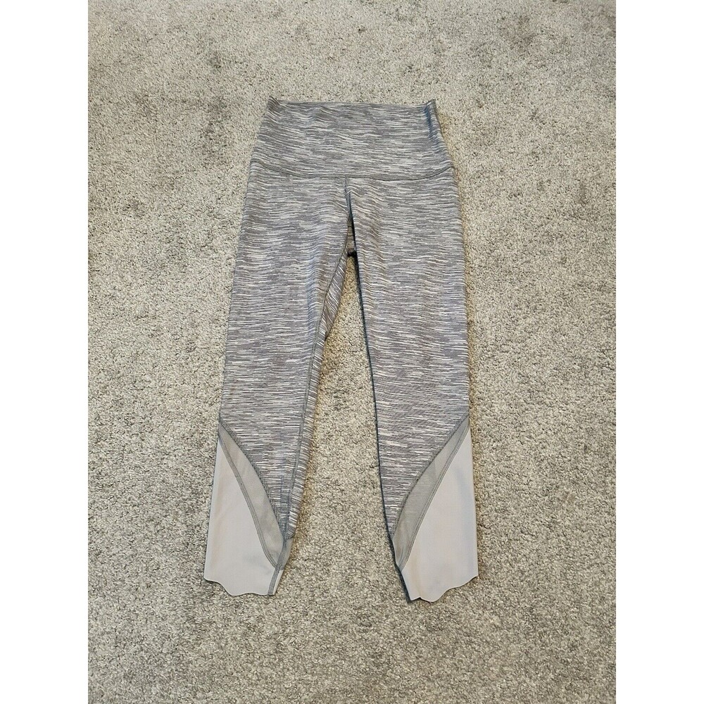 Lululemon Wunder Under Crop II Roll Down Mesh Wee Are From Space Silver Spoon 4